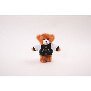 Soft Plush Mocha Bear with Varsity Jacket