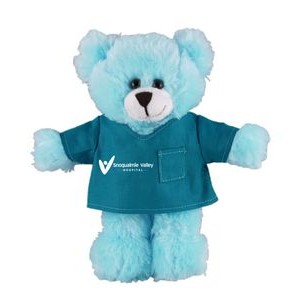Soft Plush Stuffed Blue Bear in scrub shirt