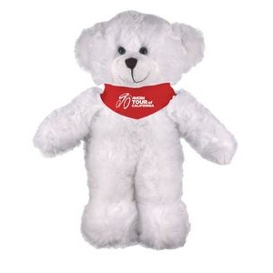 Soft Plush Stuffed White Bear with Bandana