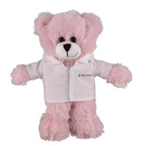 Soft Plush Stuffed Pink Bear in doctor's jacket.