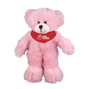 Soft Plush Stuffed Pink Bear with Bandana