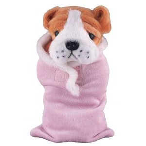 Soft Plush Bulldog in Baby Sleep Bag Stuffed Animal