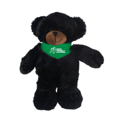 Soft Plush Stuffed Black Bear with Bandana