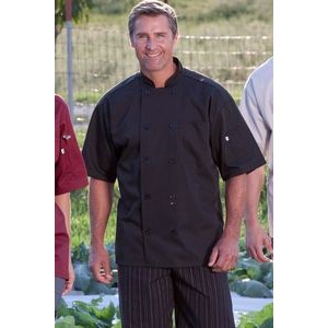 Unisex Short Sleeve Black Chef's Coat (2XL-3XL)