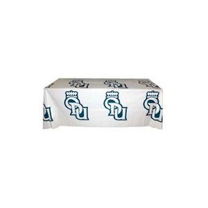 8' Flat, 3 Sided White Recyclable 1 Color Plastic Step And Repeat Table Cover