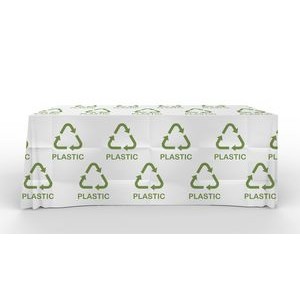 Step & Repeat White Recyclable Plastic Table Cover (108"x65") Three-Sided