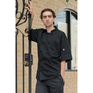 Black Antigua Performance Short Sleeve Chef Coat (4XL-6XL)