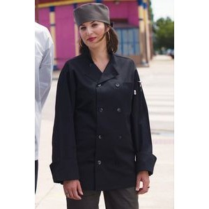 Black Traditional Chef Coat w/10 Buttons (XS-XL)