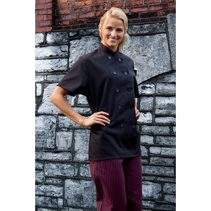 Women's Black Short Sleeve Chef Coat (XS-XL)