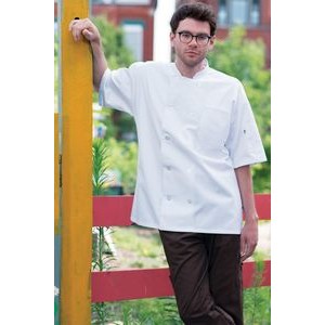 Unisex White Short Sleeve Moisture Control Chef's Coat (2XL-3XL)