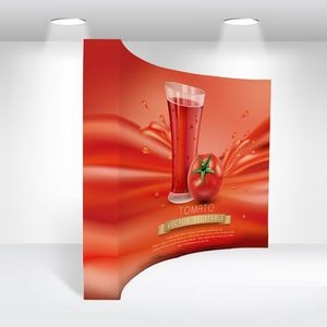 Curved 10' Pop Up Fabric Backdrop (120"x89")