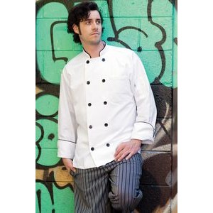 Madrid White w/Black Piping Chef's Coat (2XL-3XL)