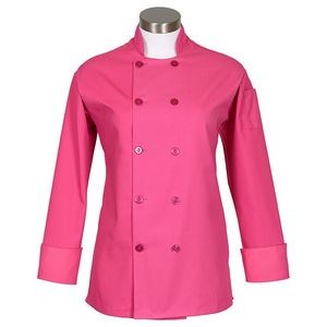 Women's Pink Long Sleeve Chef Coat (S-XL)