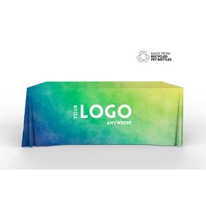 ECO FRIENDLY TABLE COVER - RPET- 8', 4 Sided, Full Color Print- FREE SHIPPING