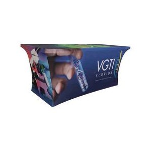 Zipper Back - 8' Fitted, 4 Sided Dye Sublimation Contour Stretch All-Over Imprint Table Cover