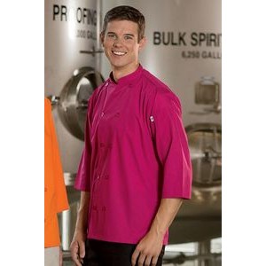 Unisex 3/4 Sleeve Poplin Colored Chef Coat /Server Shirt (XS-XL)