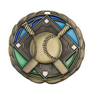 Antique Baseball Color Epoxy Medallion (2-1/2")