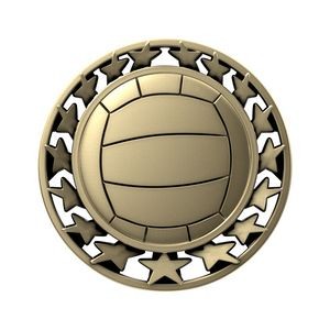 Antique Volleyball Star Medal (2-1/2")