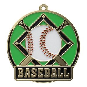 Bright Gold Baseball High Tech Medallion (2")