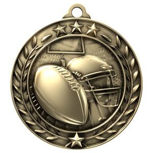 Antique Football Wreath Award Medallion (2-3/4")