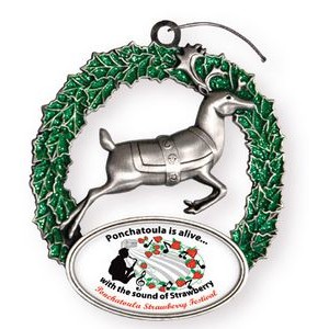 Vibraprint® Reindeer Holiday Ornament (2-1/2")