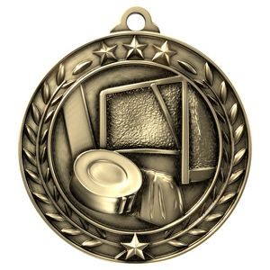 Antique Hockey Wreath Award Medallion (2-3/4")