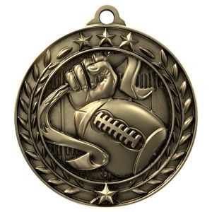 Antique Flag Football Wreath Award Medallion (1-3/4")