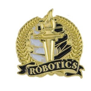 Bright Gold Academic Robotics Lapel Pin (1-1/8")