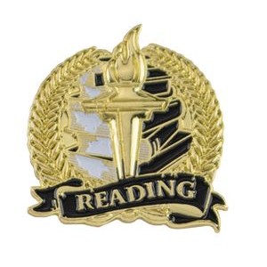 Bright Gold Academic Reading Lapel Pin (1-1/8")