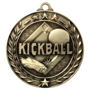 Antique' Kickball Wreath Award Medallion (2-3/4")