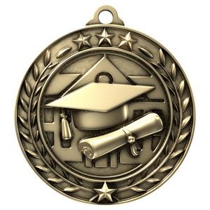 Antique Graduate Wreath Award Medallion (2-3/4")