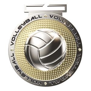 Dual Plated Volleyball Medallions 3"