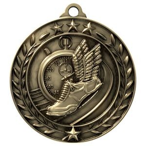 Antique Track Wreath Award Medallion (1-3/4")