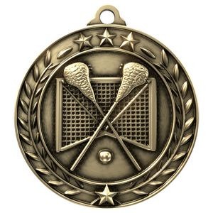 Antique' Lacrosse Wreath Award Medallion (2-3/4")