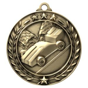 Antique Pinewood Derby Wreath Award Medallion (2-3/4")