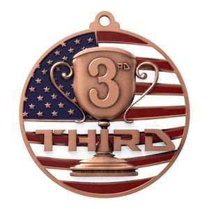 Patriotic 3rd Place Medallions 2-3/4"