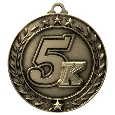 Antique 5K Wreath Award Medallion (1-3/4")