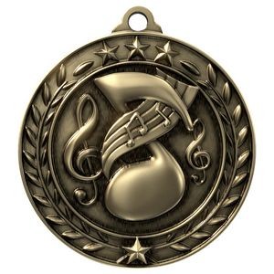 Antique Music Wreath Award Medallion (1-3/4")