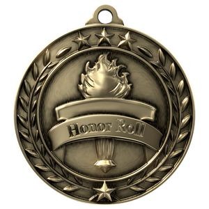 Antique Honor Roll Wreath Award Medallion (1-3/4")