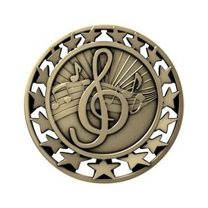 Antique Music Star Medal (2-1/2")