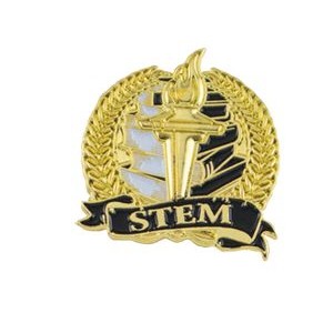 Bright Gold Academic STEM Lapel Pin (1-1/8")