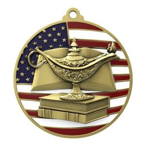 Patriotic Book & Lamp Medallions 2-3/4"