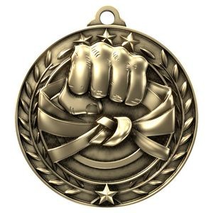 Antique' Martial Arts Wreath Award Medallion (2-3/4")