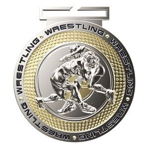Dual Plated Wrestling Medallions 3"