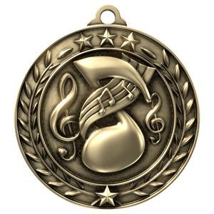Antique' Music Wreath Award Medallion (2-3/4")