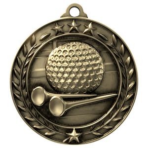 Antique Golf Wreath Award Medallion (1-3/4