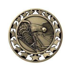 Antique Lacrosse Star Medal (2-1/2")