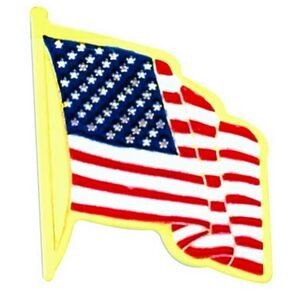 American Flag Service Lapel Pin in Gold