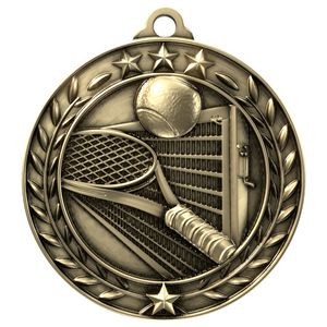 Antique' Tennis Wreath Award Medallion (2-3/4")
