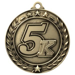 Antique 5K Wreath Award Medallion (2-3/4")